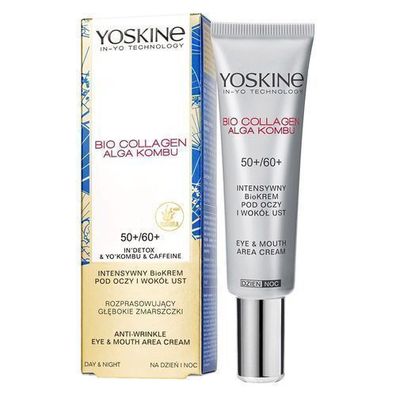 Yoskine Bio Collagen Augencreme 50 + /60 + , 15ml - Luxuriöse Anti-Aging Augenpflege