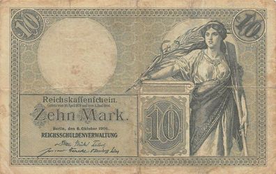 10 Mark 6.10.1906 Reichskassenschein Ro. 27b