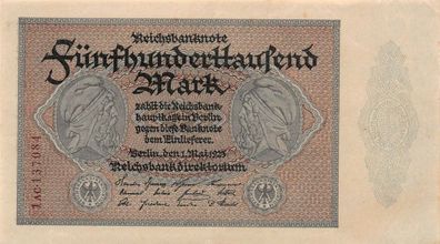 Reichsbanknote 500 000 Mark 1.5.1923 DEU-99f fast Kassenfrisch