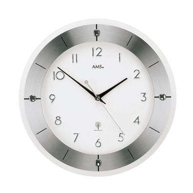 AMS Funk-Wanduhr Tauplitz I - helles Zifferblatt