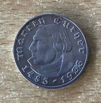 5 Reichsmark Martin Luther 1933 A Silber