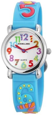 Excellanc 4500020-001 Kinderuhr "Zahlen" - blaues Silikonband