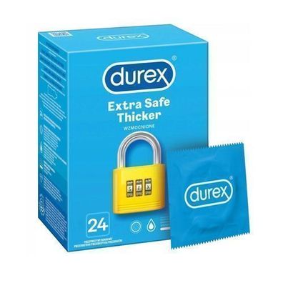 Durex Extra Sicher Kondome - 24 Stéck, Verstärkte Sicherheit fér Maximalen Schutz