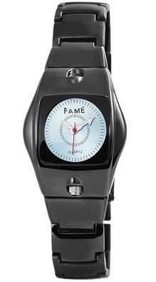 Fame 10047300082 Analog Edelstahl Damenuhr schwarz/blau