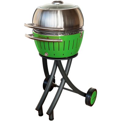 LotusGrill XL Gartengrill Set - Grillwagen mit Grillhaube XL aus Edelstahl