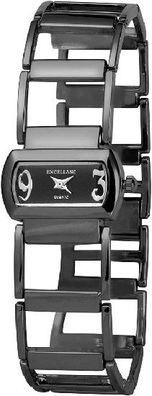 Excellanc 180371000016 Analog Damenuhr mit Metallarmband schwarz
