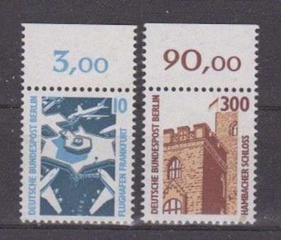 Berlin 1988 postfrisch mit Oberrand MiNr. 798-799 Freimarken Sehenswürdigkeiten