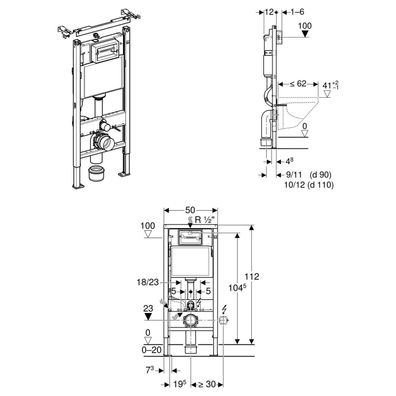 Geberit Duofix Basic Element für Wand -WC, 458.103.00.1