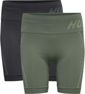 Hummel Damen Short Leggings Hmlte Christel 2-Pack Seaml Shorts