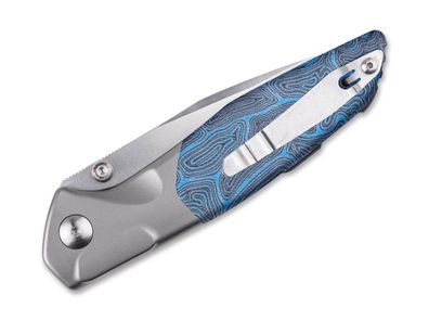 Real Steel Hoeft Ti Blue Damascus G10