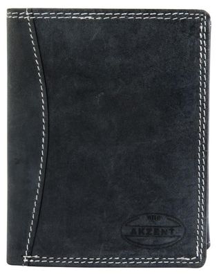 Akzent 3000179-001 Herren Geldbörse Wildleder 9 x 12 cm RFID Grau