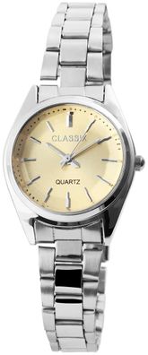 Classix 10800104-003 Analog Damenuhr Metallband silberfarben