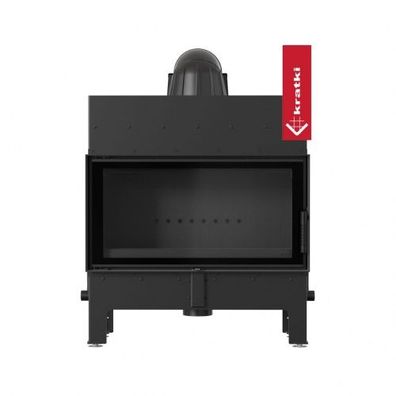 Kratki Kamineinsatz aus Stahl KRATKI FLOKI L BLACK12 kW Ø 200 mit Türfeder Kamin