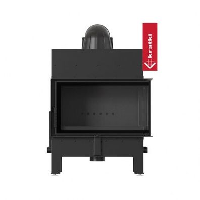 Kratki Kamineinsatz aus Stahl KRATKI FLOKI M BLACK rechts 10kW Ø200 mit Türfeder