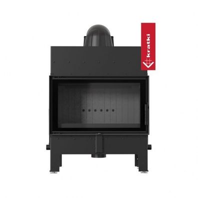 Kratki Kamineinsatz aus Stahl KRATKI FLOKI M BLACK 10 kW Ø 200 mit Türfeder Kamin