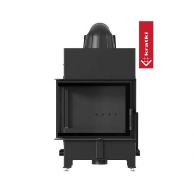 Kratki Kamineinsatz aus Stahl KRATKI FLOKI S BLACK links 8 kW Ø 160 mit Türfeder