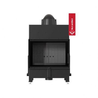 Kratki Kamineinsatz aus Stahl KRATKI FLOKI S BLACK 8 kW Ø 160 mit Türfeder Kamin