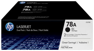 HP 78A 2er-Pack Schwarz Original LaserJet Tonerkartuschen
