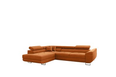 Ecksofa FALIO L mit Schlaffunktion im modernen Stil Orange Links