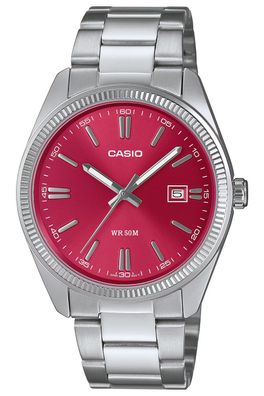 Casio Unisex Armbanduhr Quarz Stahl/Rot MTP-1302PD-4AVEF