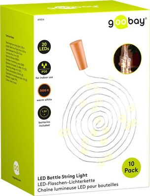10 x 20er LED Flaschen - Lichterkette - Stimmungsvolle Leuchtdekoration