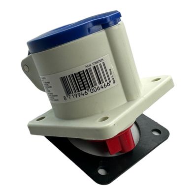 Einbaudose CEE-Steckdose 200-250V kurz Aufbau eckig weiß für Caravan Camping Wohnm