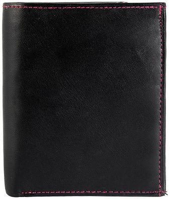 Monopol 3000166-004 Unisex Geldbörse Echtleder schwarz/ pink 10 x 12 x 3 cm Hochfo