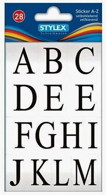Stylex 36519 Buchstabensticker A-Z - selbstklebend - 28 Stück