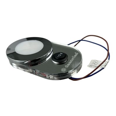 Ovale Unterbauleuchte mit 6 Tageslicht-LEDs und blauem Innenlicht + Schalter für
