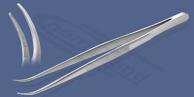 Pinzette scharfe Spitzen gebogenen Stahl 18-8 Länge 105mm