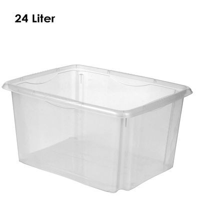 Centi Dreh-Stapel-Box, 24 Liter, 42 x 34,5 x 22 cm, Transparent, Polypropylen