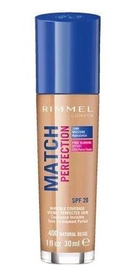 Rimmel Match Perfection Foundation 400 Natérliches Beige SPF20, 30 ml