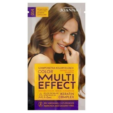 Joanna Multi-Effekt Coloration Farbshampoo 014 Aromatisches Cappuccino, 35g Packung