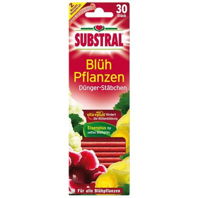 SUBSTRAL® vita+plus Dünger-Stäbchen für Blühpflanzen 30 Stück