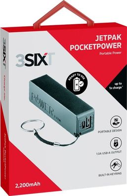 3SIXT 41235 Jetpak Pocket Power 2.200mAh der Notfall-Akku Powerpack