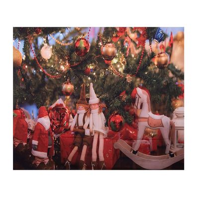 Clayre & Eef Weihnachtlicher Hintergrundstoff 180x210 cm Rot Stoff Weihnachtsbaum