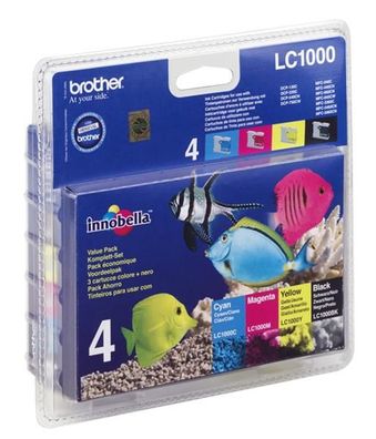 Brother LC1000VALBP Brother LC-1000 Value Pack BK/C/M/Y