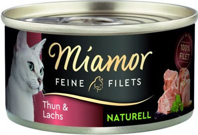 Miamor Feine Filets Natur. Thun Lachs 80gD