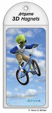 3D Magnet BMX Grey vs Green Aliens mit Motivwechsel