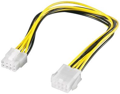 PC Stromkabel Verlängerung EPS, 8 Pin, 0.28 m - EPS-Stecker > EPS-Buchse