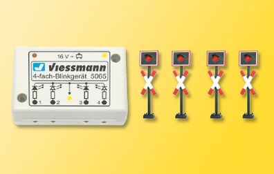 Viessmann 5835 H0 Andreaskreuze, 4 Stück mit Blinkelekt Spur H0