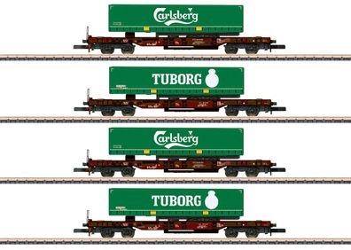 Maerklin 82290 KLV Taschenwagen-Set 4-teilig Carlsberg Spur Z