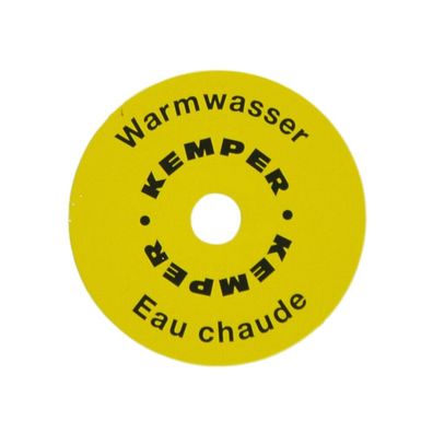 Kemper Handrad-Bezeichnungsschilder, Farbe gelb "Warmwasser", 17380601CH