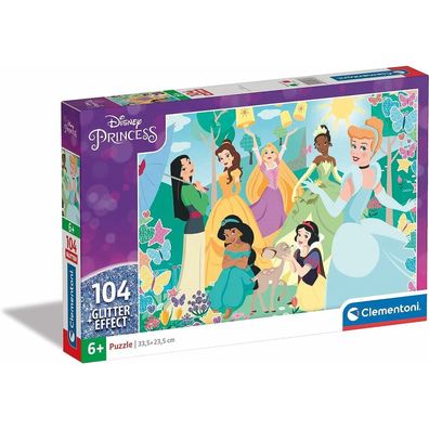 Clementoni Glitzerpuzzle Disney Prinzessin, 104tlg