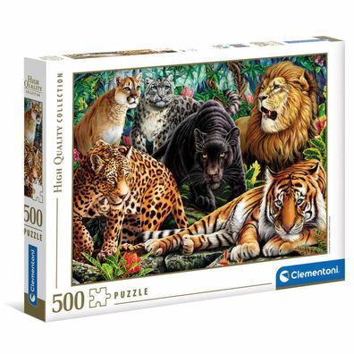 Clementoni Puzzle Wildkatzen, 500Stück