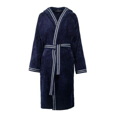 Tommy Hilfiger Bademantel Universiy mit Kapuze Farbe Navy