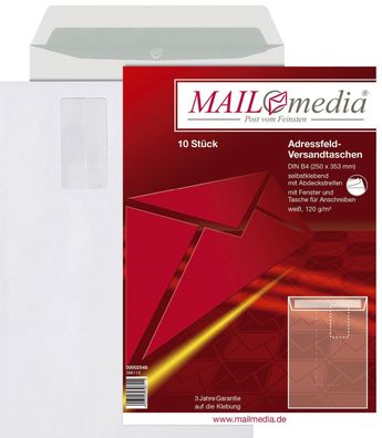 mayer-network 30002546 Versandtaschen B4, mit Adressfeldtasche, haftklebend, 120