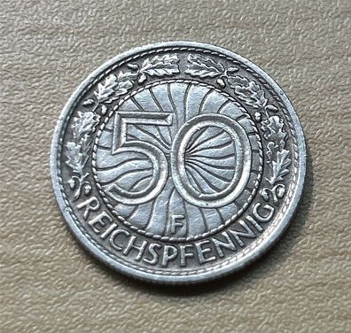 50 Reichspfennig 1927 F. Weimarer Republik