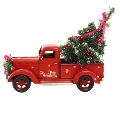 Pickup Truck Weihnachten Dekoration Metall Nostalgie 36cm Antik-Stil