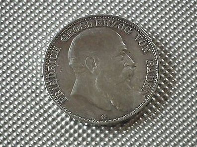 5 Mark Friedrich Großherzog von Baden 1904 G Silbermünze